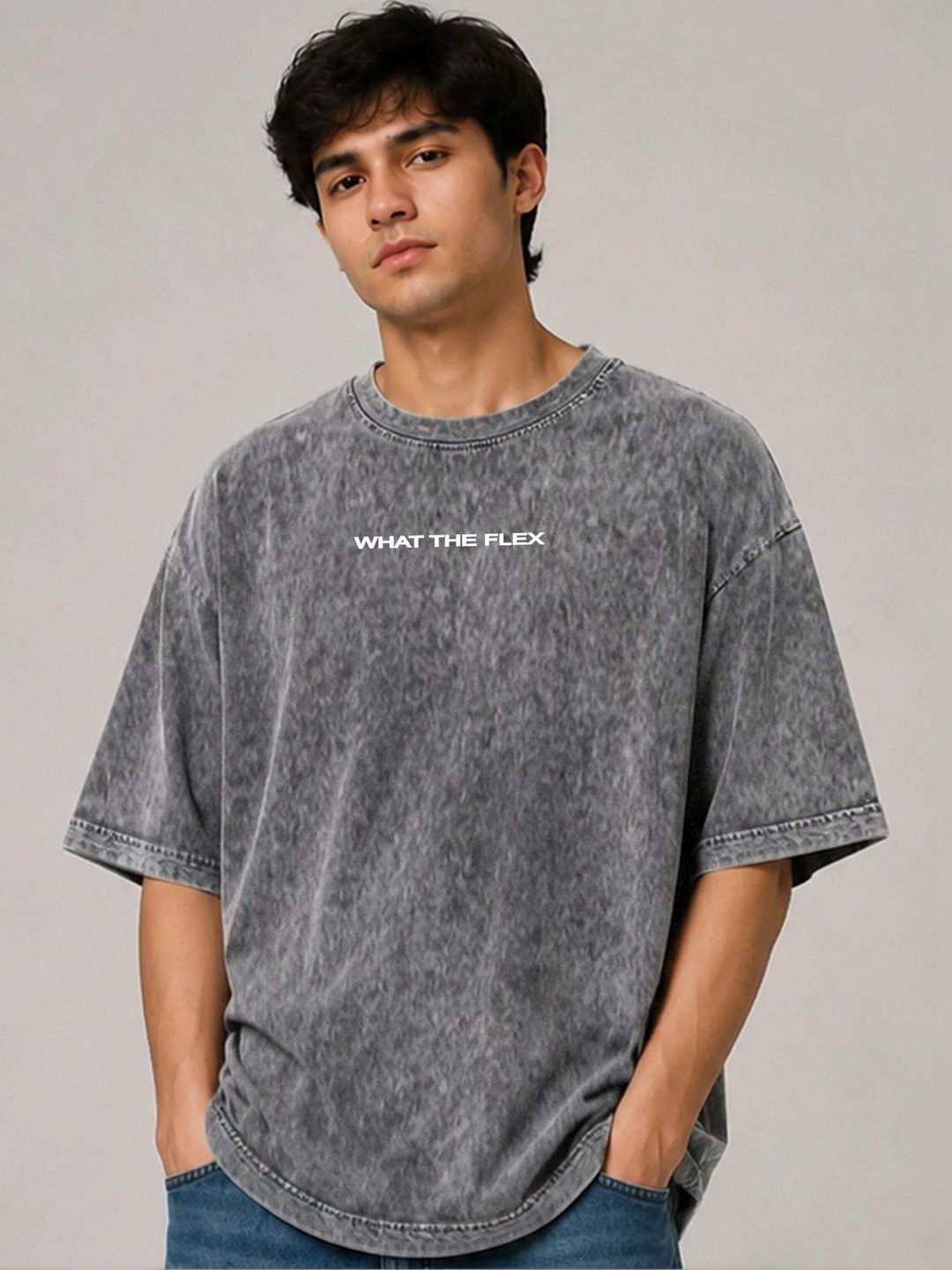 TOGS & TERRE Men Typography Dyed T-shirt