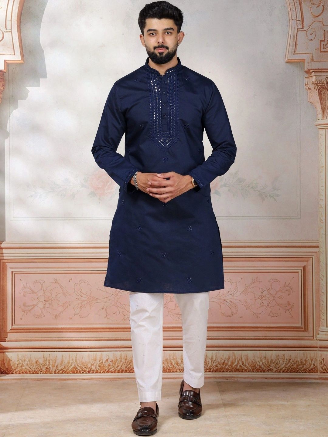 Koshin Men Embellished Sequinned Kurta