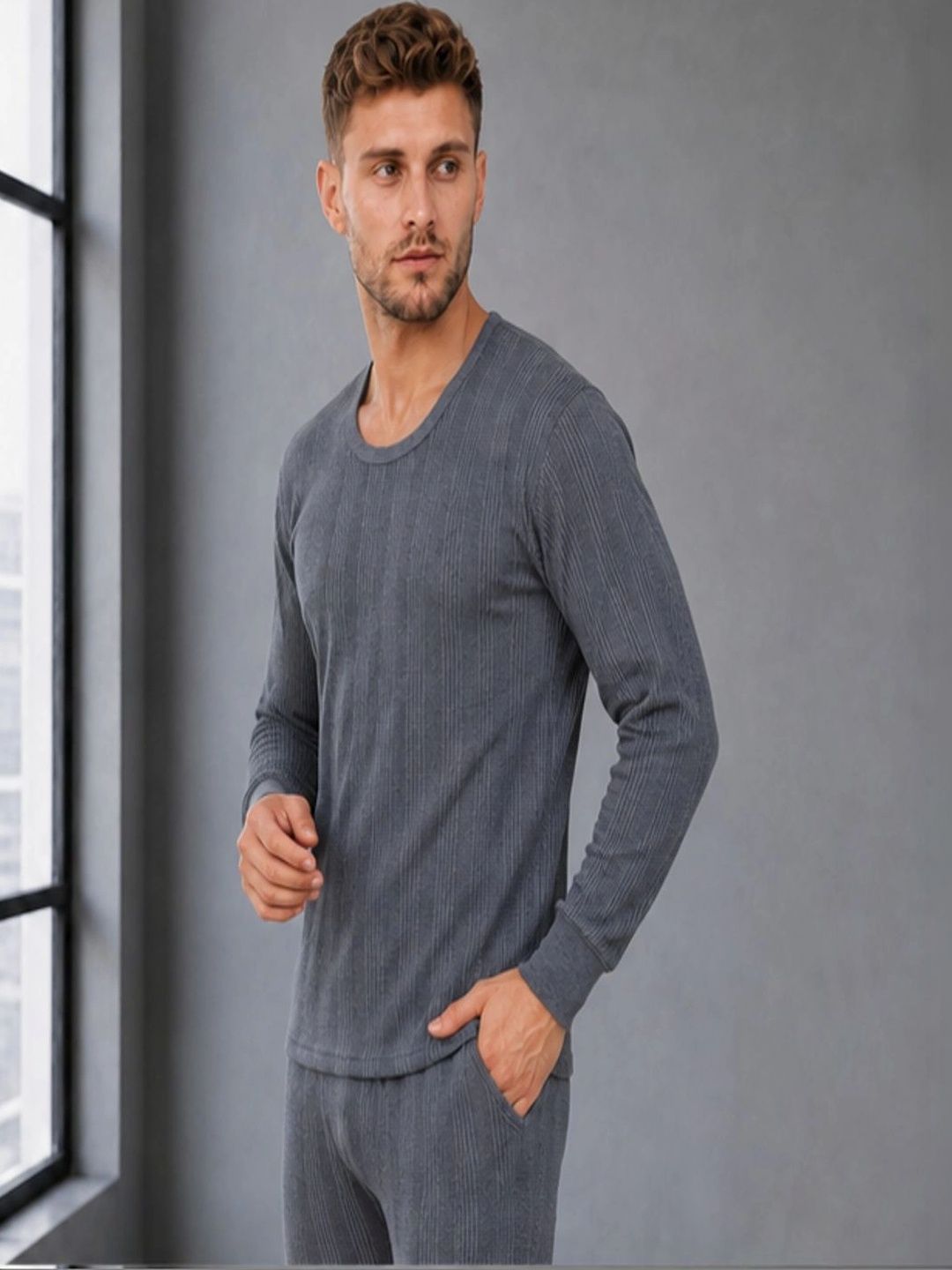 Moda Rapido Men Ribbed Cotton Thermal Tops