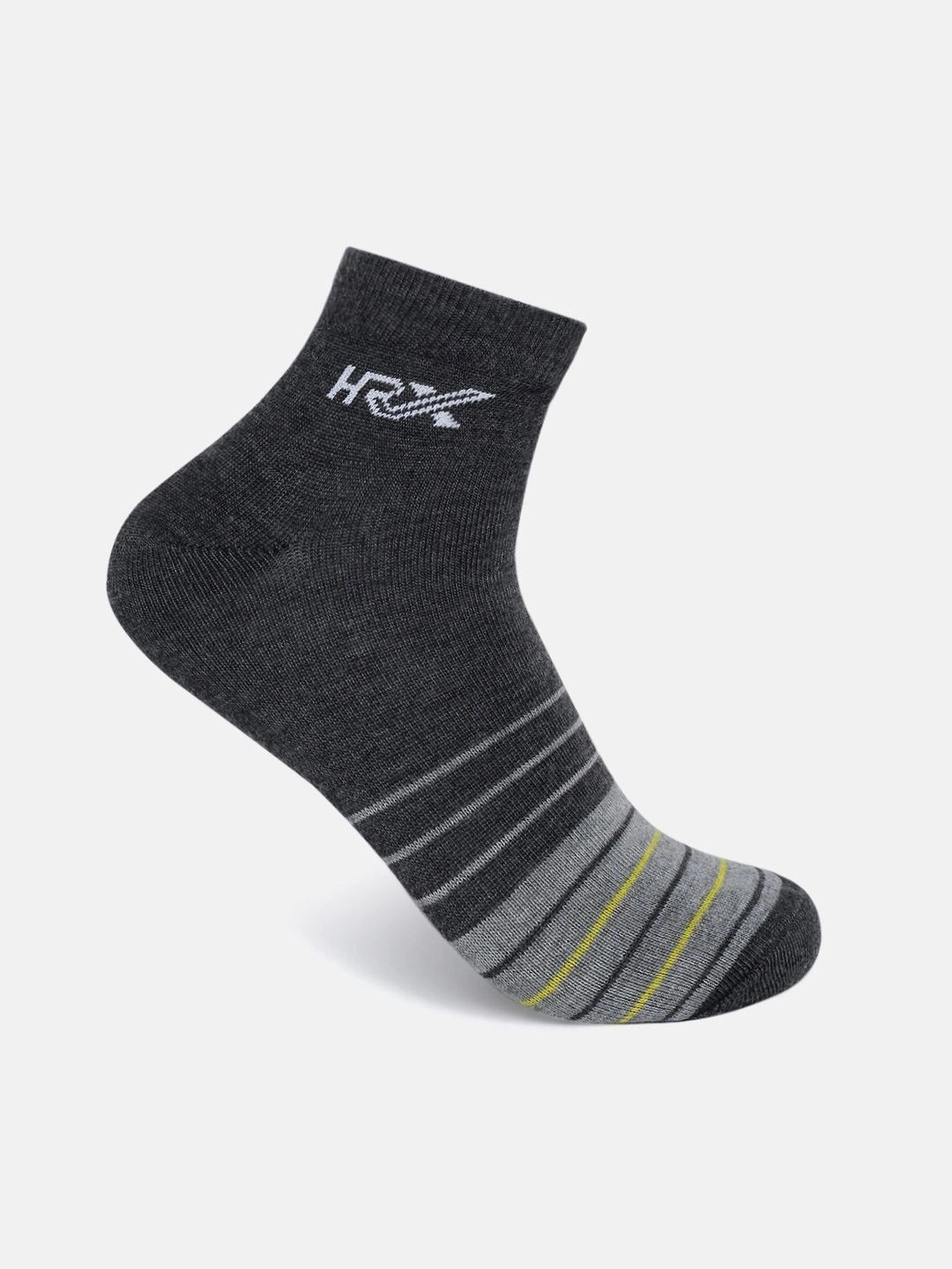 HRX by Hrithik Roshan Men Pack of 6 Cotton Blend Striped Ankle Length Socks