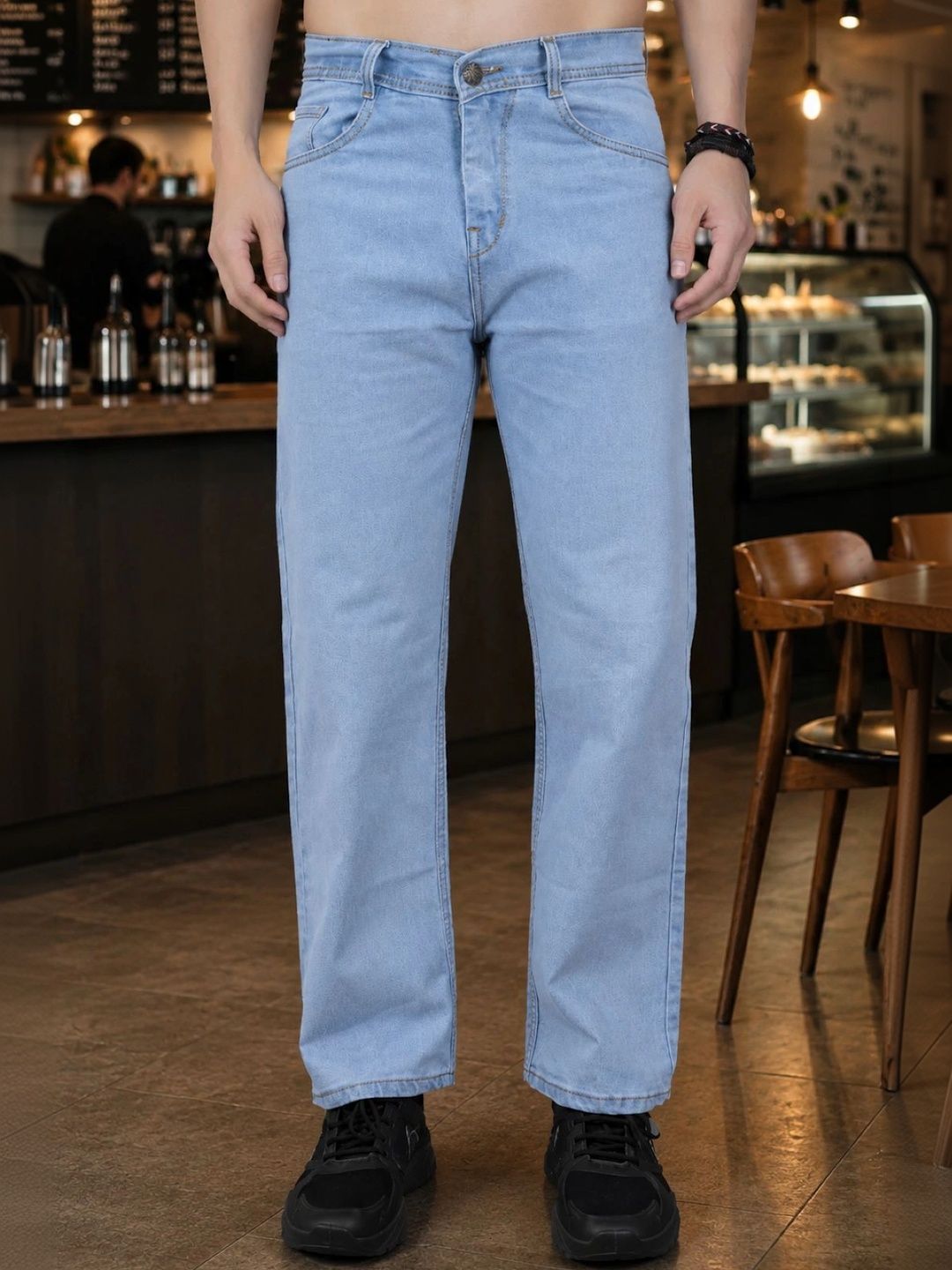 Moda Star Men Classic Straight Fit Mid-Rise Stretchable Jeans