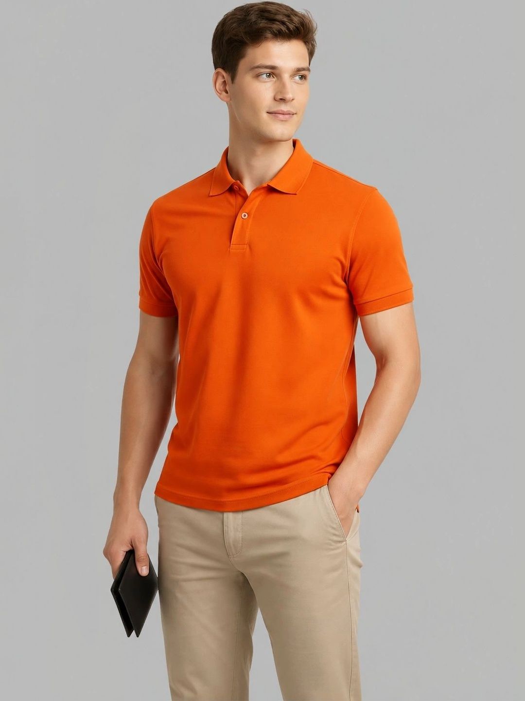 TEEFOX Men Polo Collar T-shirt