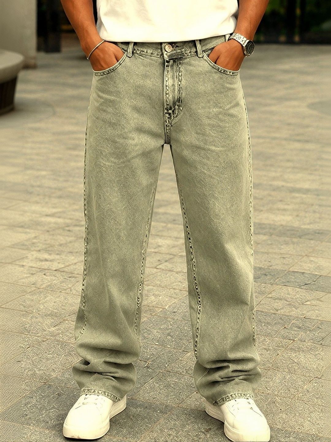 Moda Star Men Classic Straight Fit Mid-Rise Stretchable Jeans