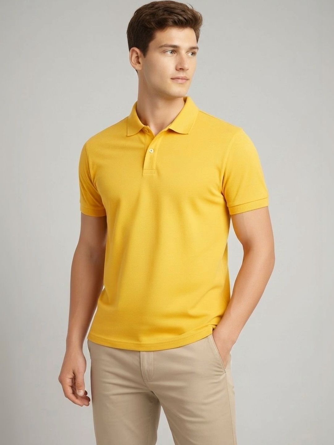 SLOWLORIS Men Polo Collar T-shirt