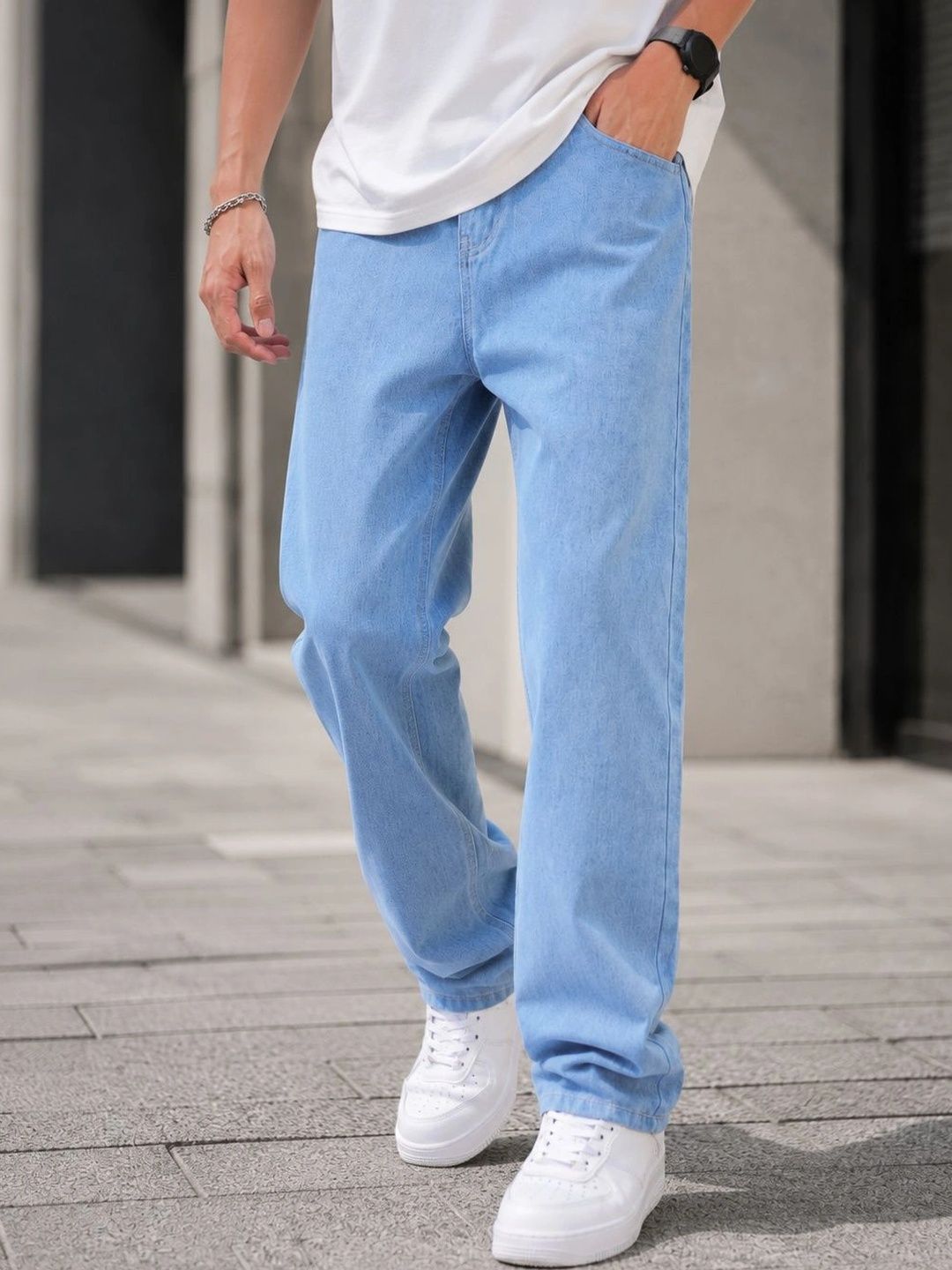 MARK VIEW Men Classic Straight Fit Mid-Rise Stretchable Jeans