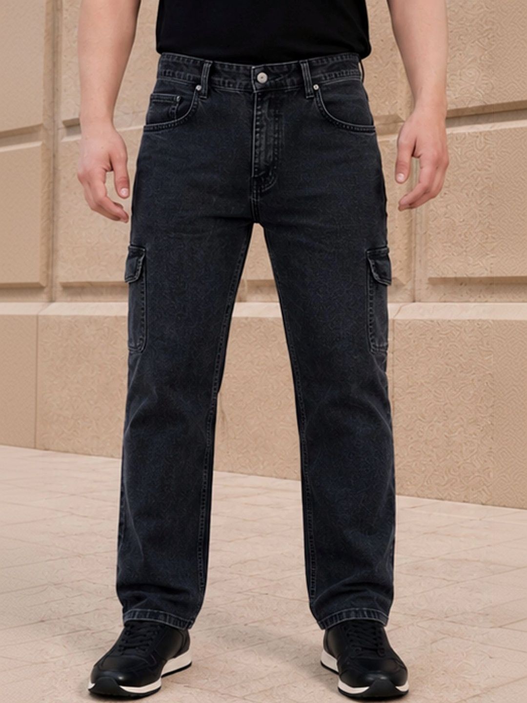 R.Code by The Roadster Life Co. Men Classic Straight Fit Mid-Rise Stretchable Jeans