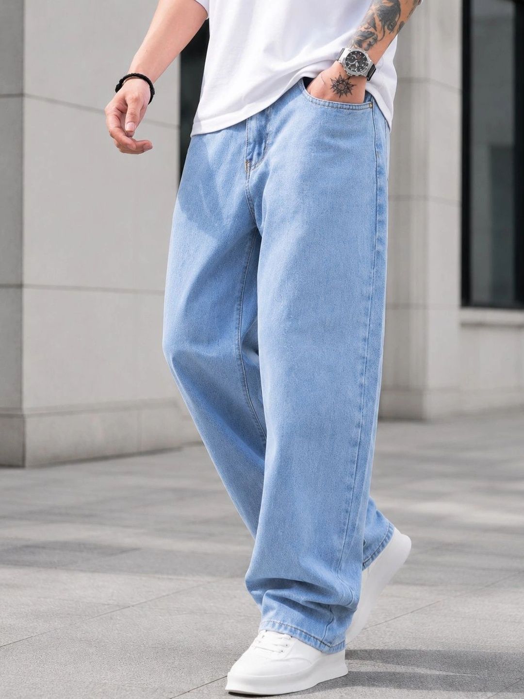 MARK VIEW Men Classic Straight Fit Mid-Rise Stretchable Jeans