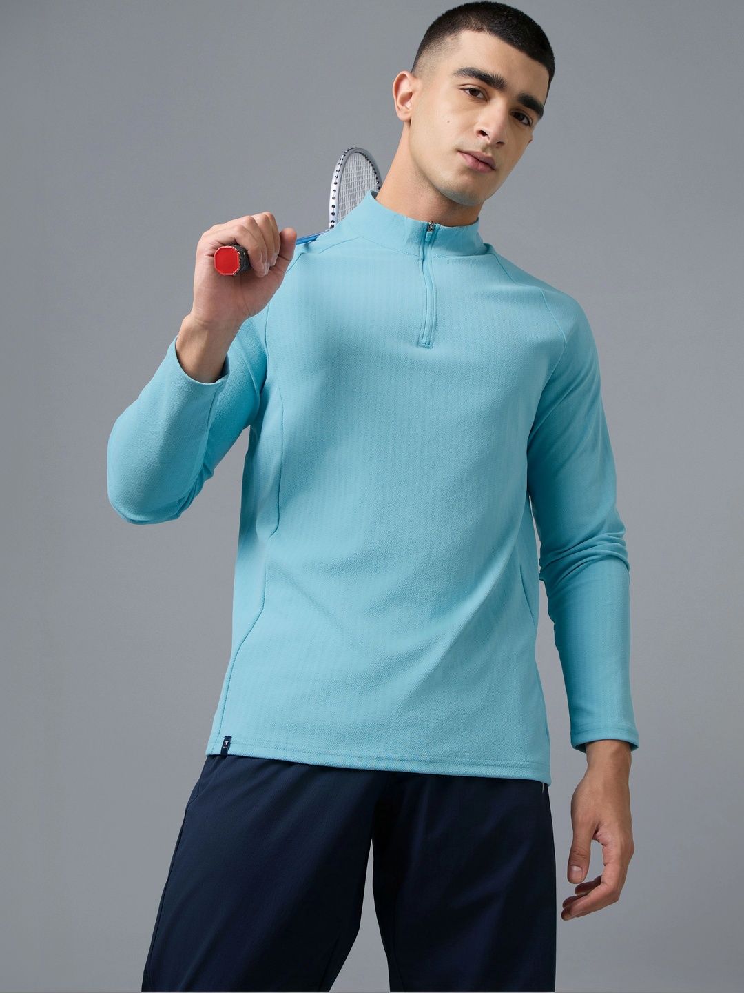 Technosport Men High Neck Pockets Slim Fit T-shirt