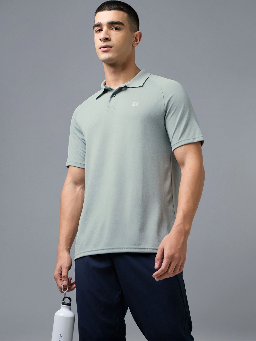 Technosport Men Brand Logo Polo Collar Slim Fit T-shirt