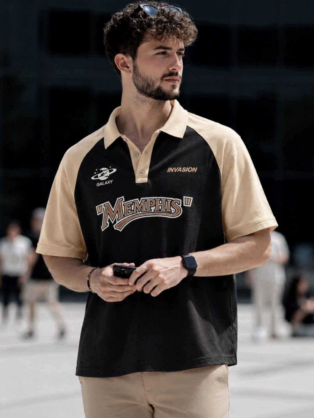 JUMPCUTS Men Printed Polo Collar T-shirt