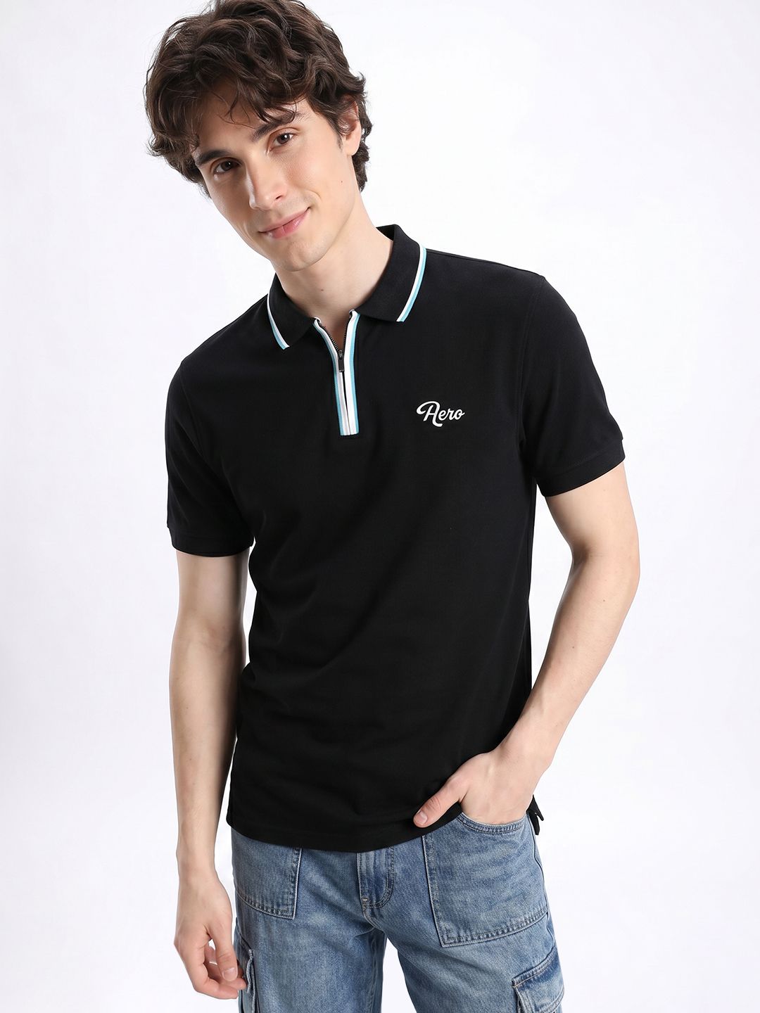 Aeropostale Aeropostale Brand Logo Polo Collar T-shirt