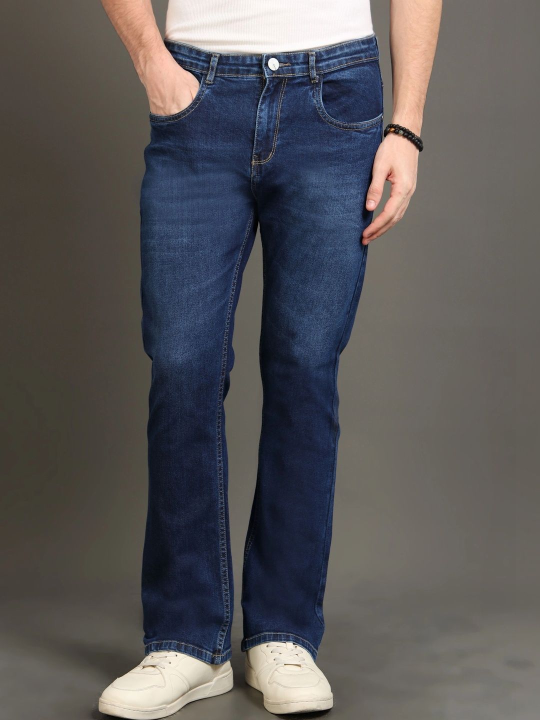 Kolor Fusion Men Smart Bootcut Mid-Rise Light Fade Stretchable Jeans