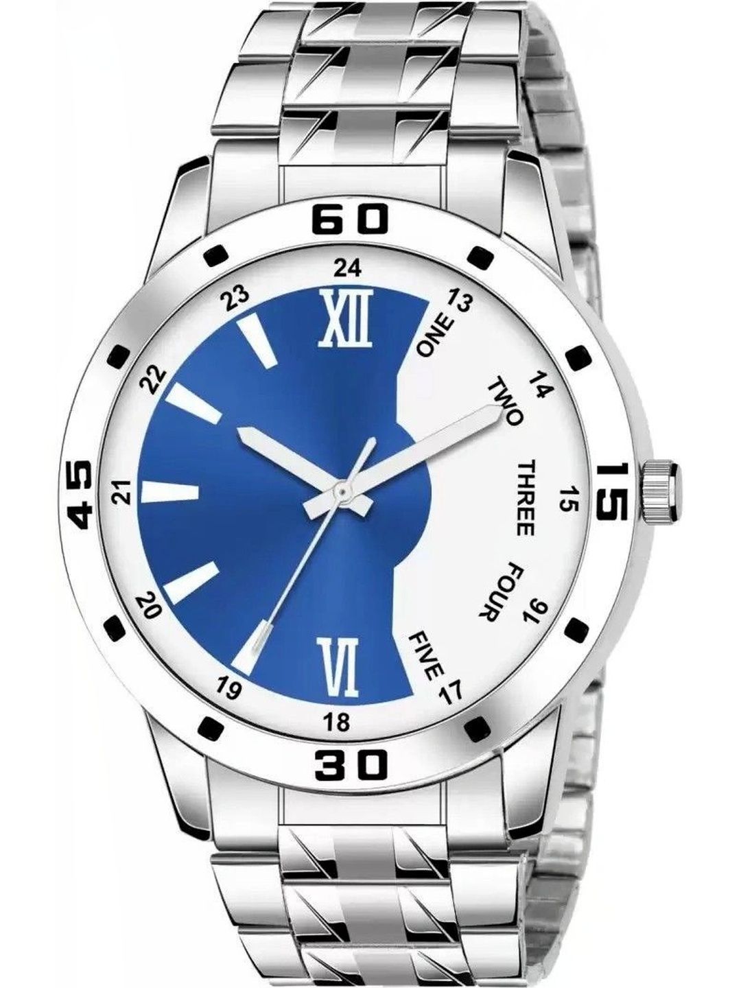 Kingland Kingland Men Dial & Stainless Steel Straps Analogue Watch C_1002 BLU Aeviyo Stil Chain_F