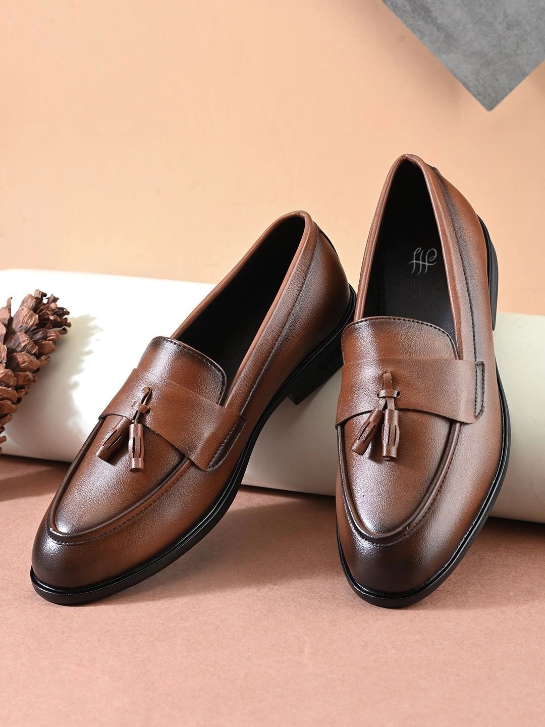 House of Pataudi Men Round Toe Slip-On Loafers Formal Shoes