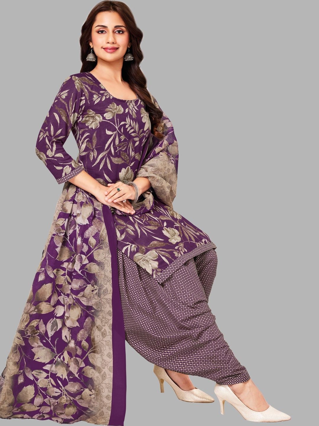 Simmu Printed Pure Cotton Unstitched Dress Material