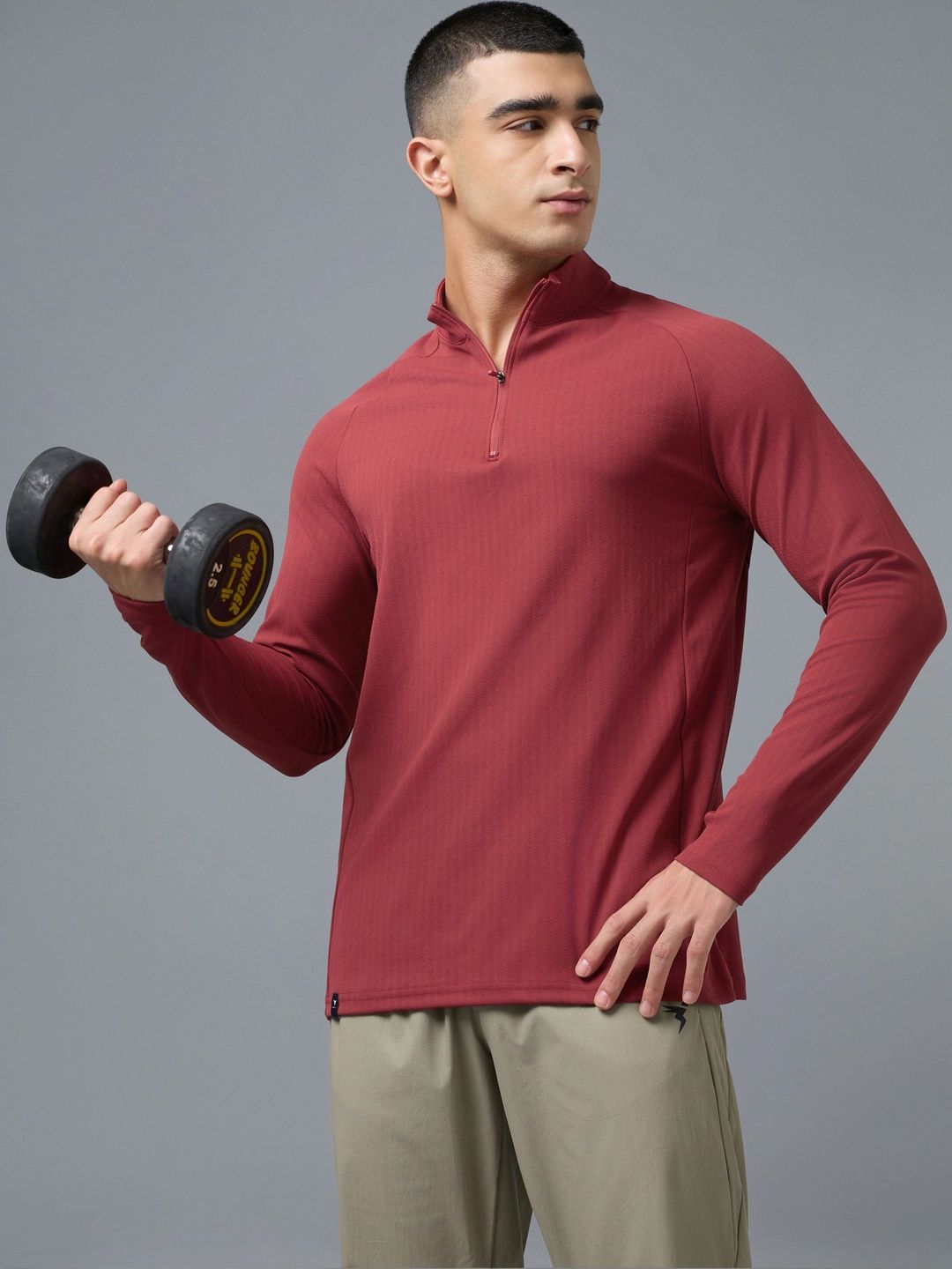 Technosport Men High Neck Slim Fit T-shirt