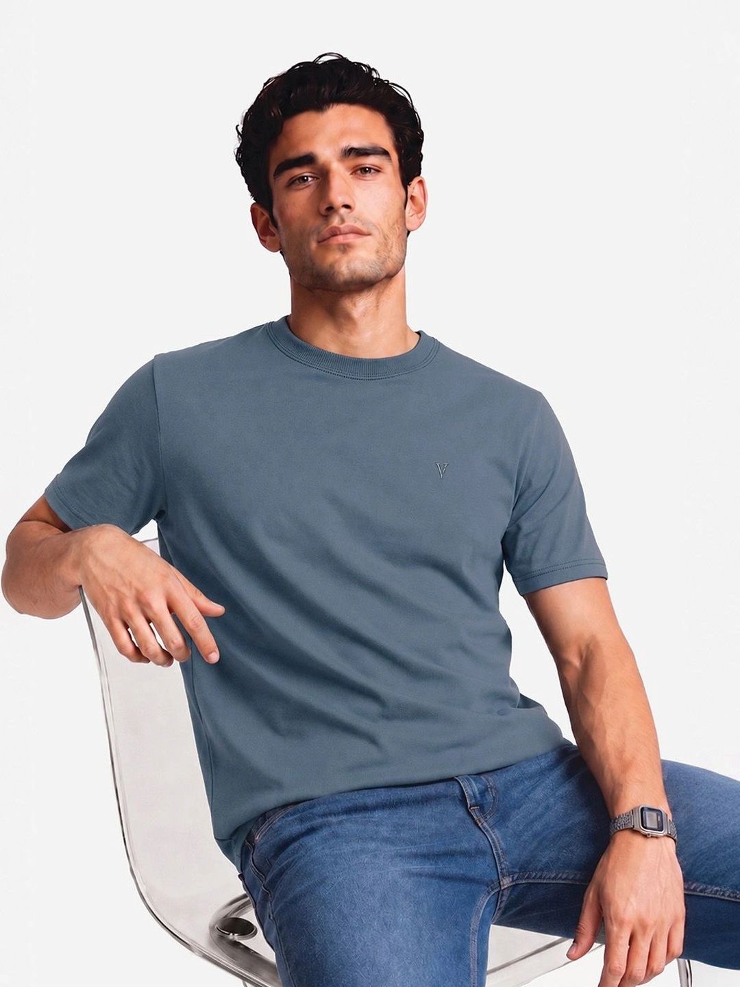 Van Heusen Innerwear Crew Neck Lounge Tshirts Regular Fit Short Sleeves Soft Breathable
