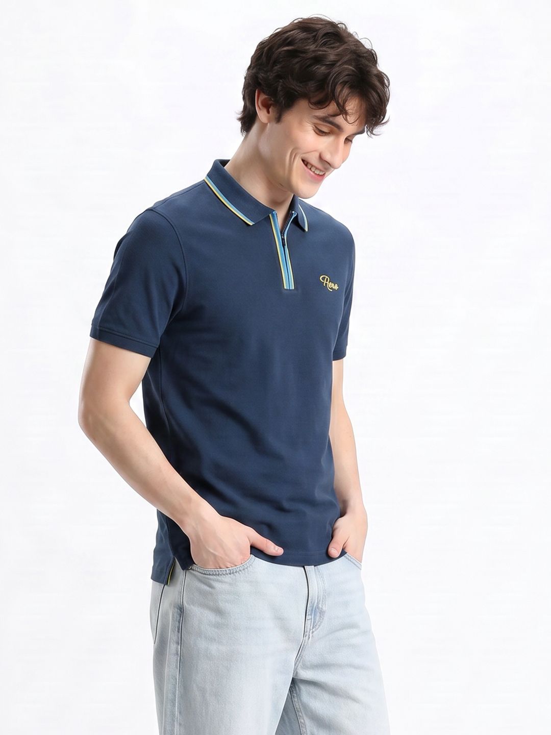Aeropostale Men Brand Logo Polo Collar T-shirt