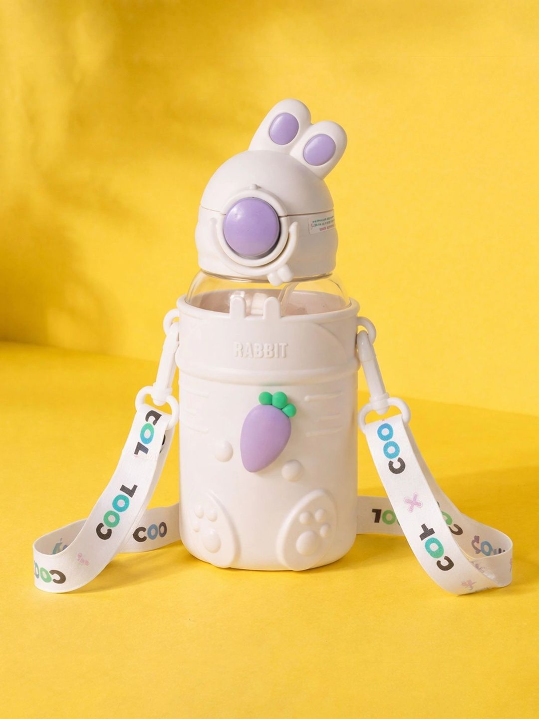 Aarvi Decor Studio White Fibreglass With Silicone Cover School Water Bottle