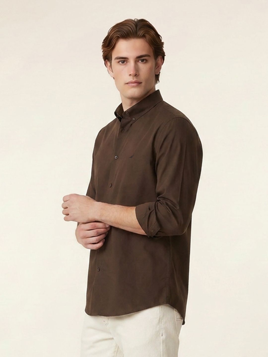 Nautica Nautica Slim Fit Pure Cotton Casual Shirt