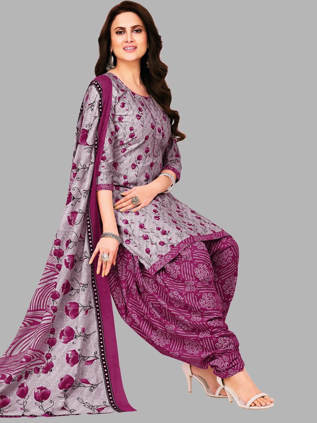 Simmu Printed Pure Cotton Unstitched Dress Material
