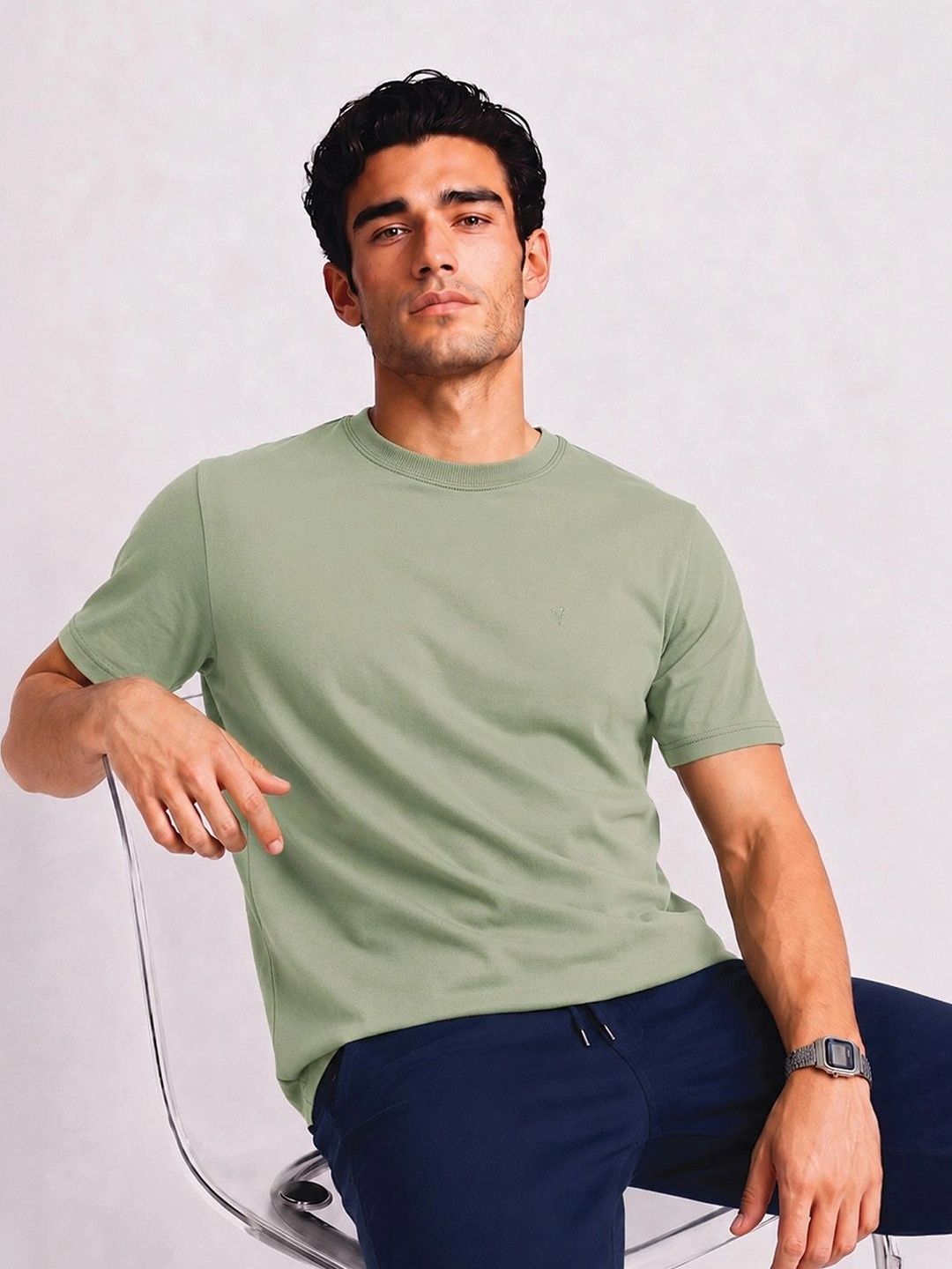 Van Heusen Innerwear Crew Neck Regular Fit Short Sleeves Soft Breathable Lounge Tshirt