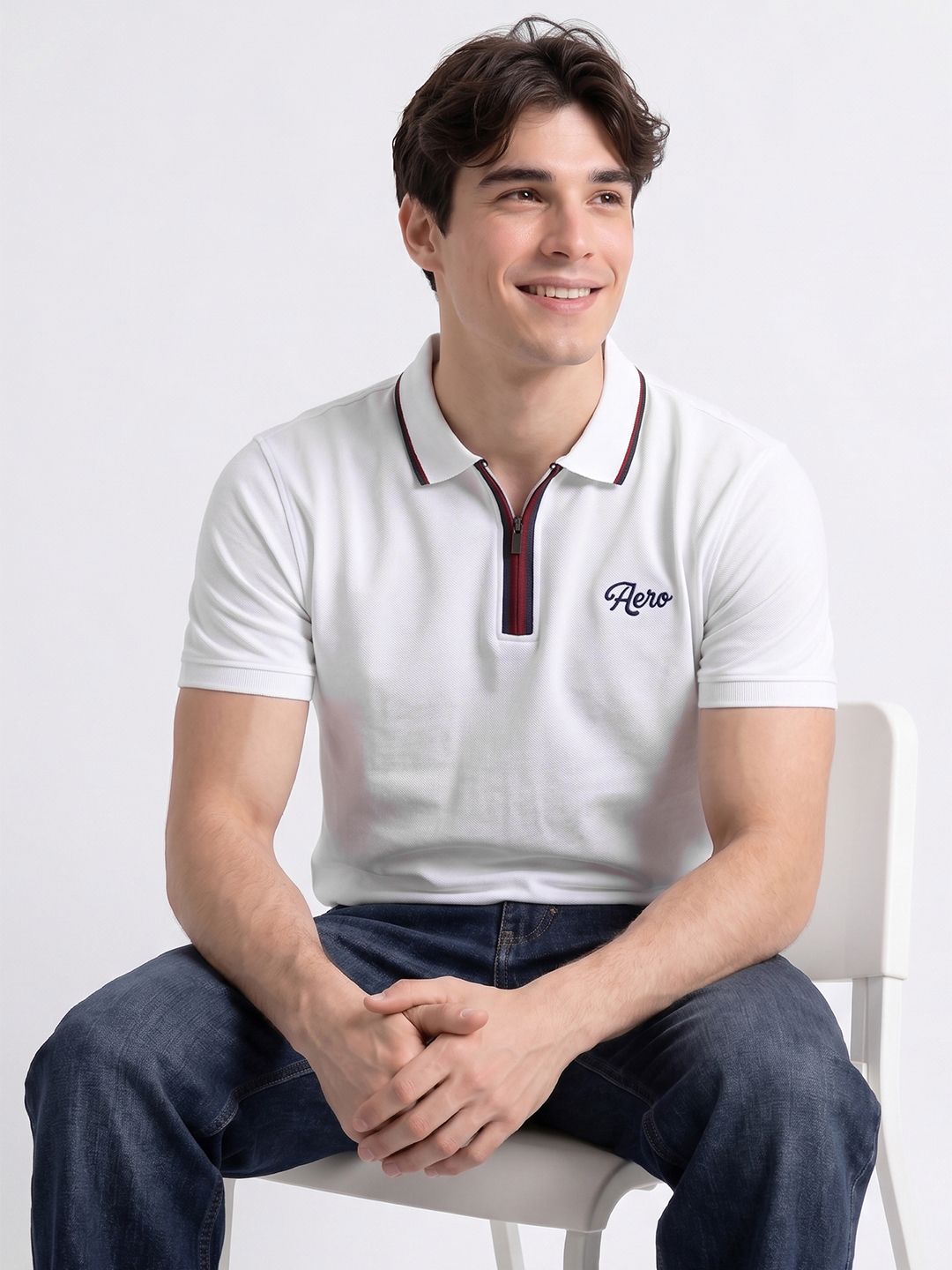 Aeropostale Brand Logo Polo Collar T-shirt