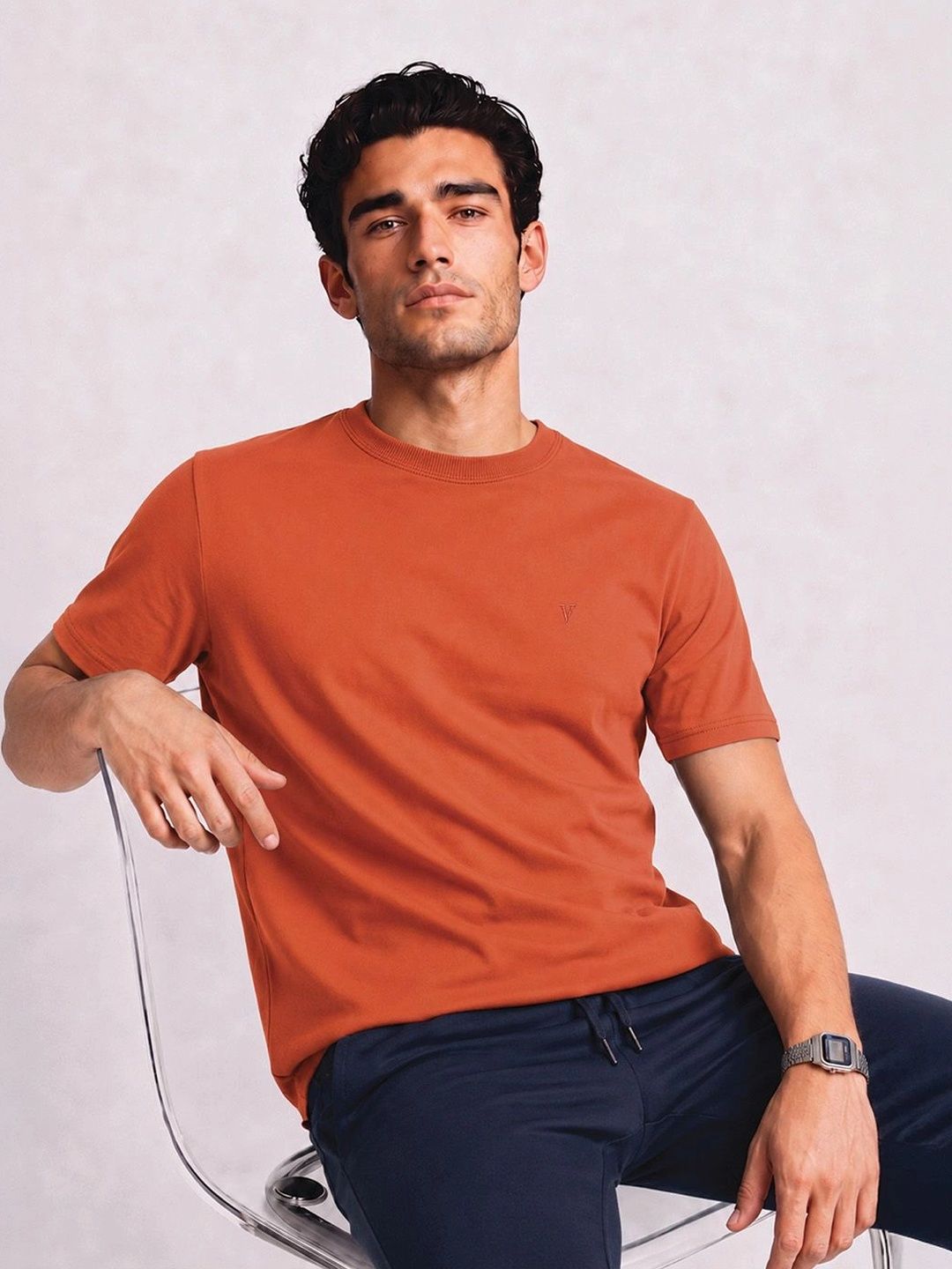 Van Heusen Innerwear Crew Neck Lounge Tshirts Regular Fit Short Sleeves Soft Breathable