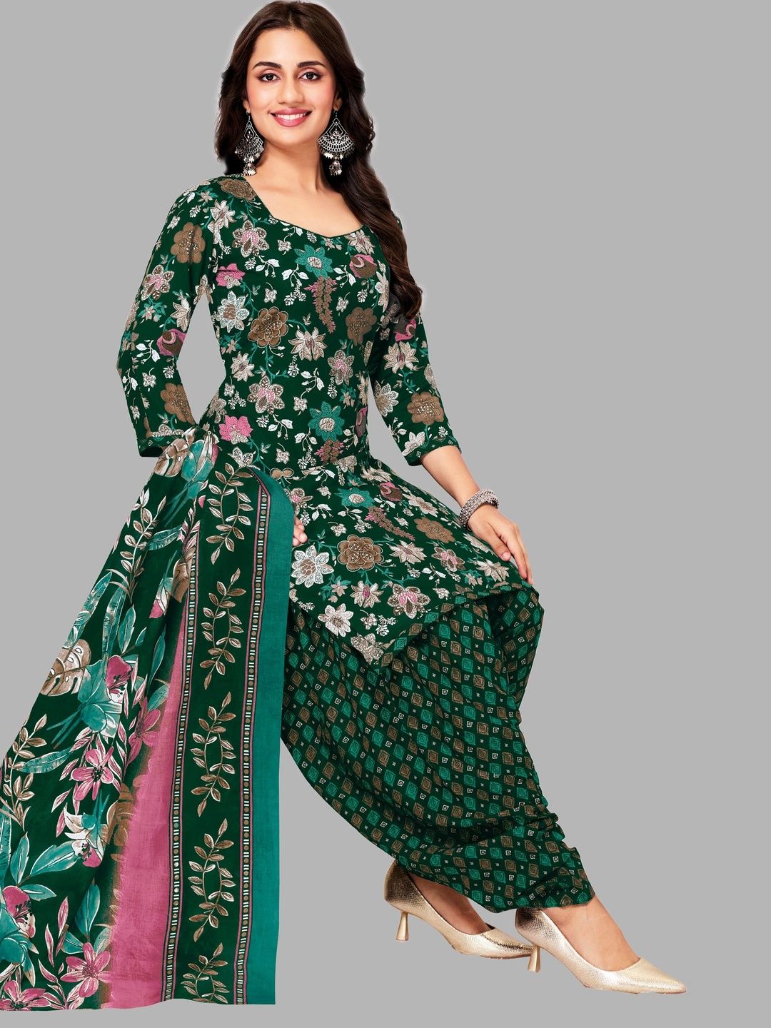 shree jeenmata collection Printed Pure Cotton Unstitched Dress Material