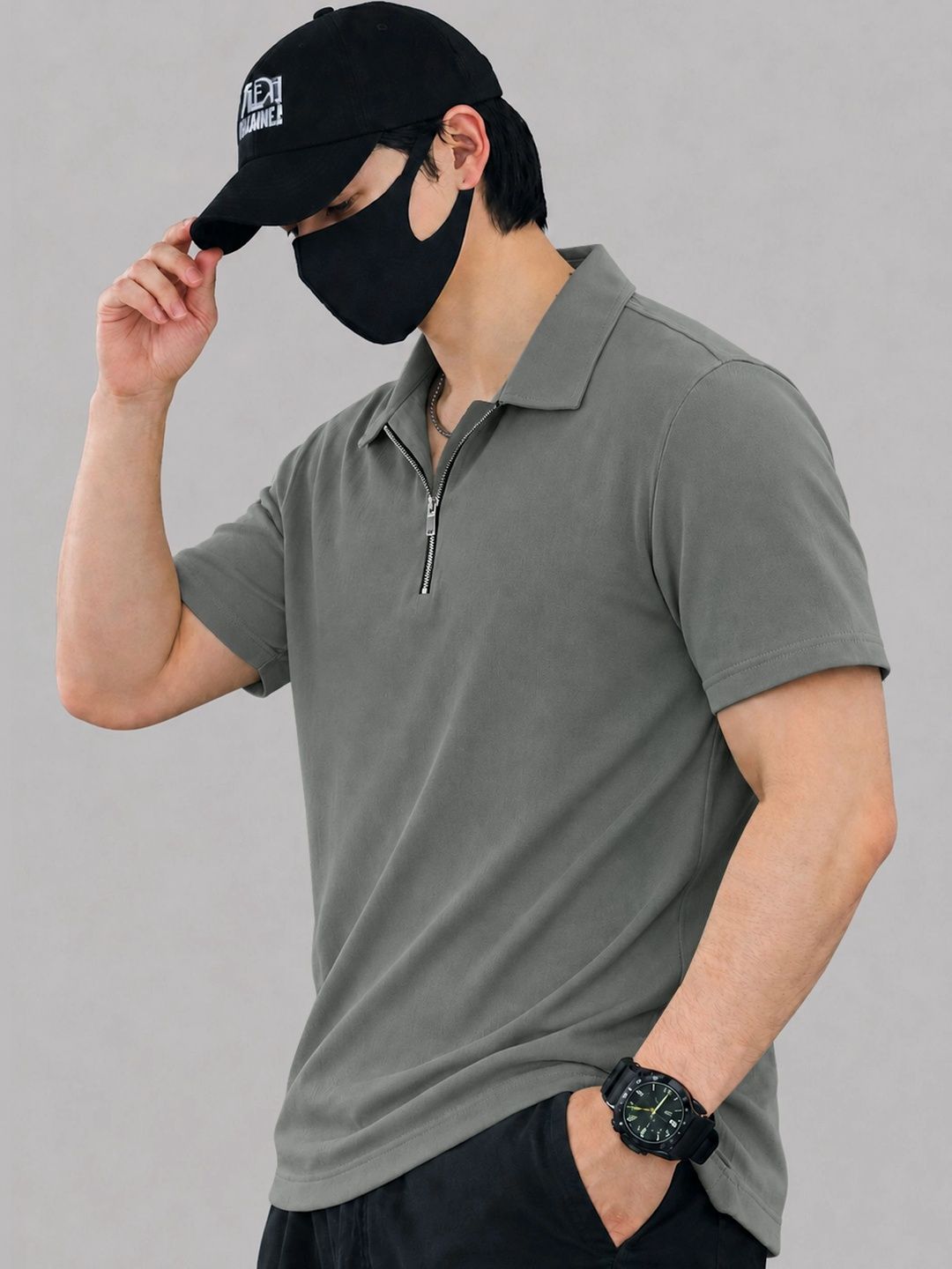 Eyebogler Men Colourblocked Polo Collar T-shirt