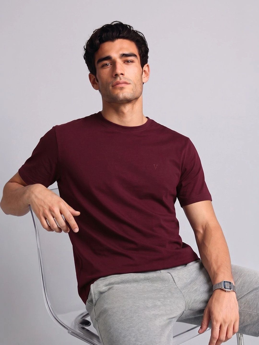 Van Heusen Innerwear Crew Neck Regular Fit Short Sleeves Soft Breathable Lounge Tshirt