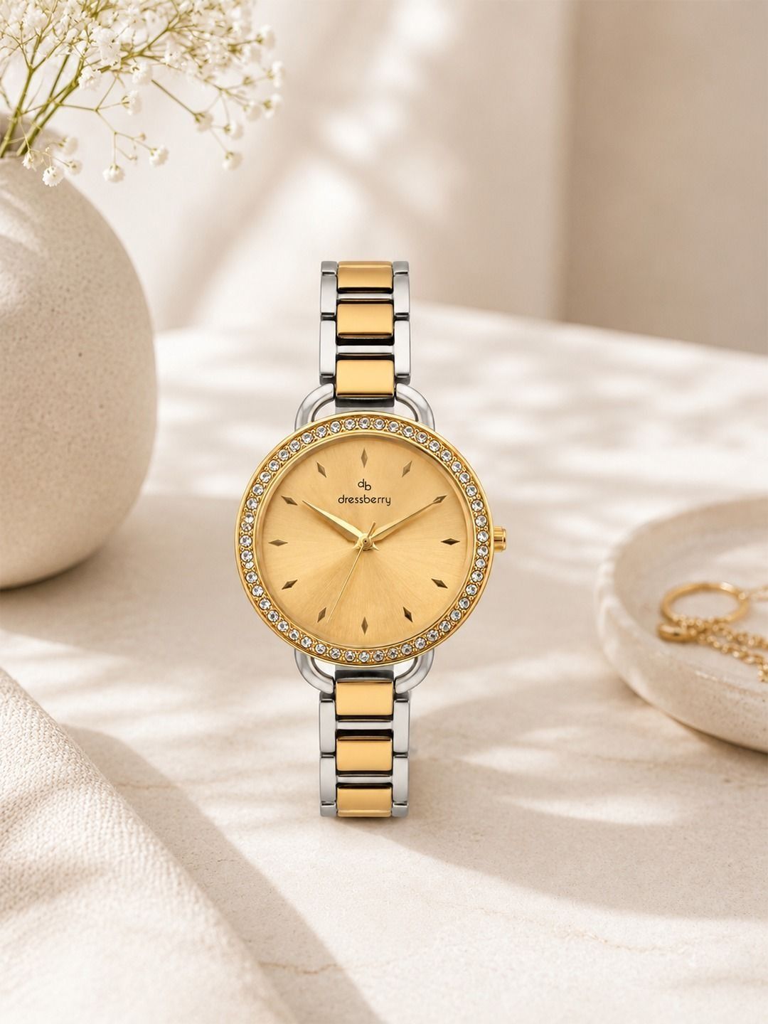 DressBerry Rose Gold Round Analogue Watch