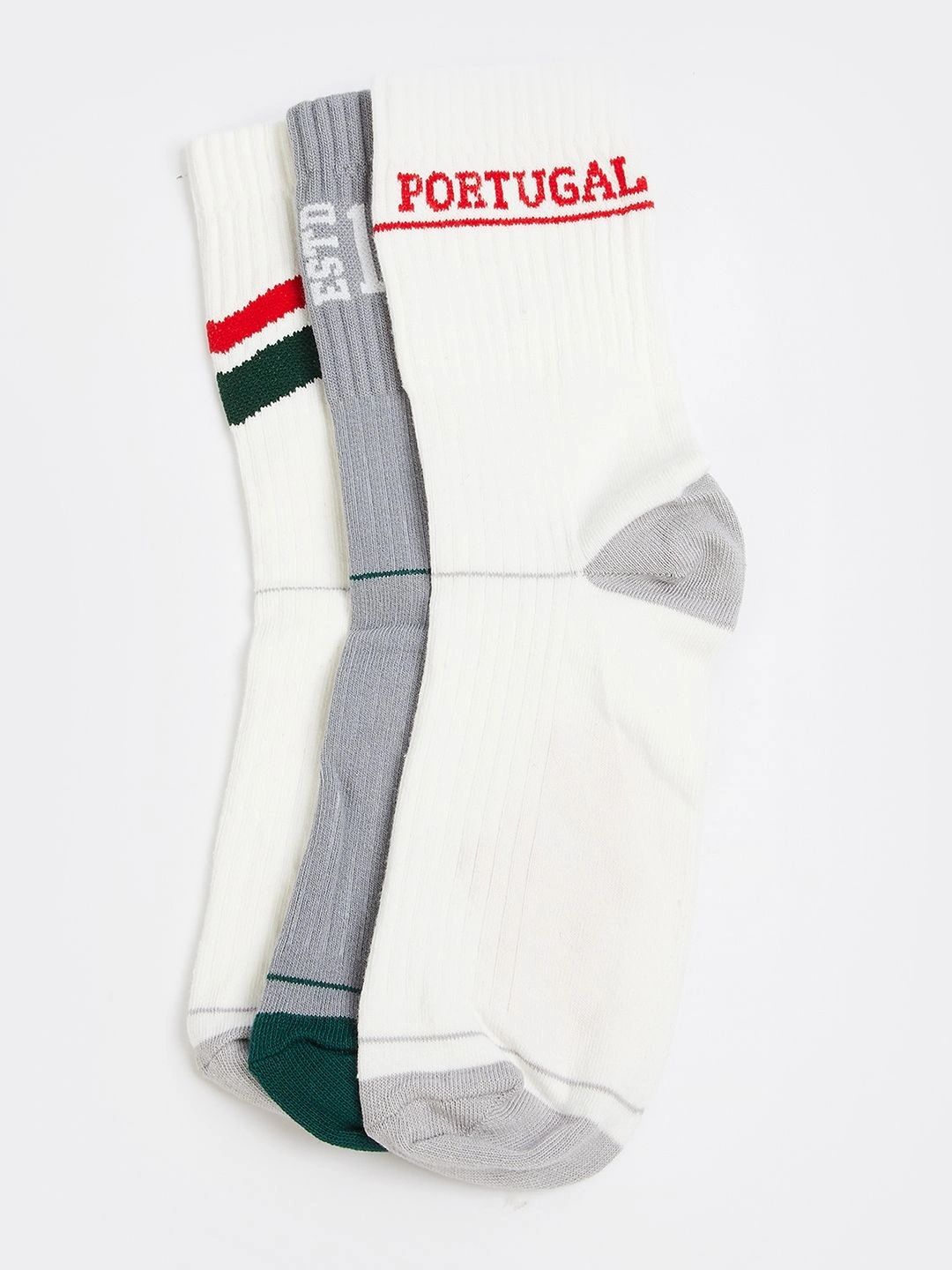max Men Pack of 3 Cotton Blend Patterned Calf Length Socks