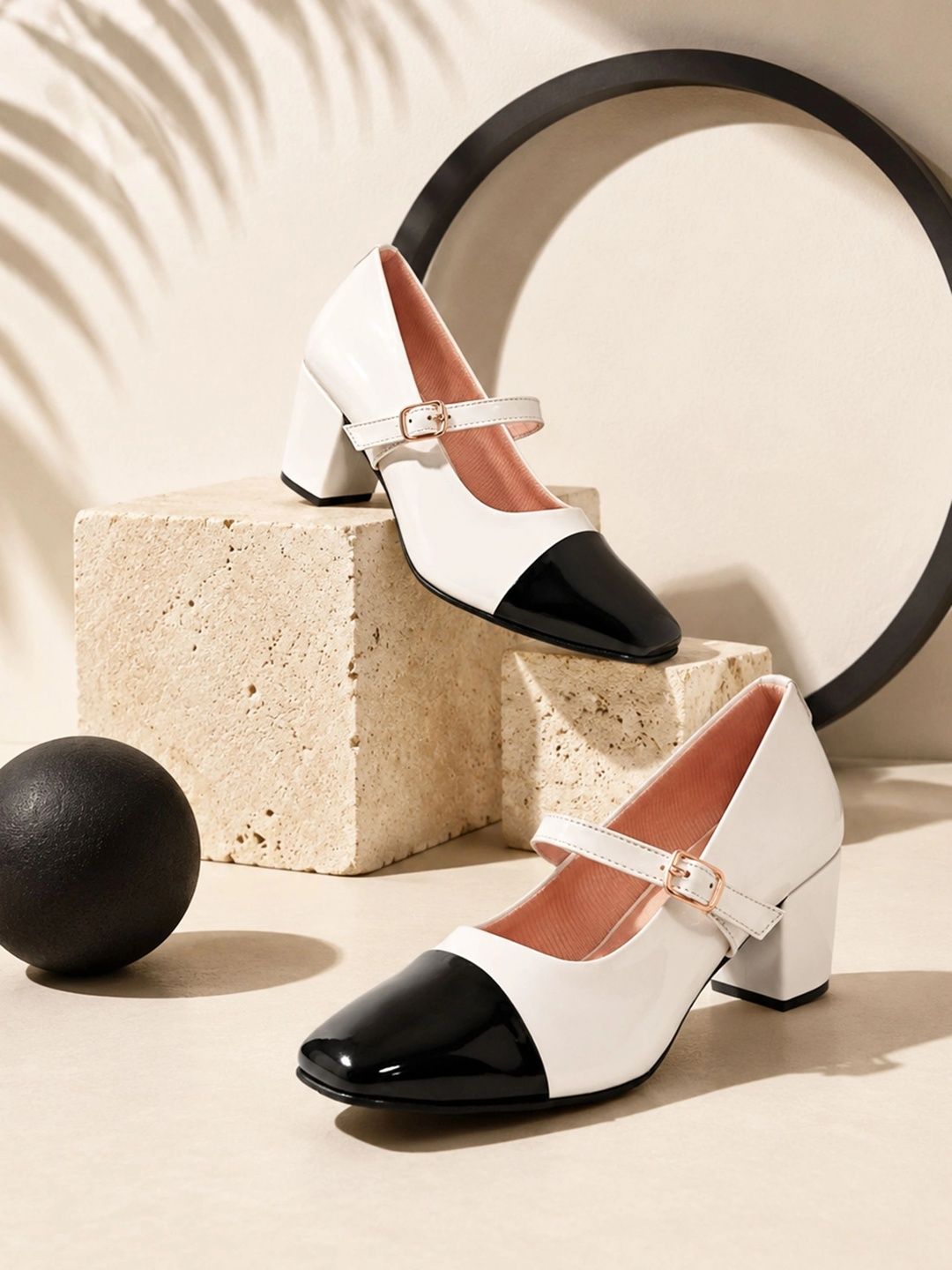 pelle albero pelle albero Colourblocked Block Pumps with Buckles