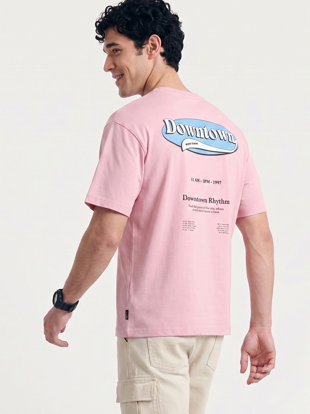 Mast & Harbour Relaxed Fit Typography Printed Pure Cotton T-shirt