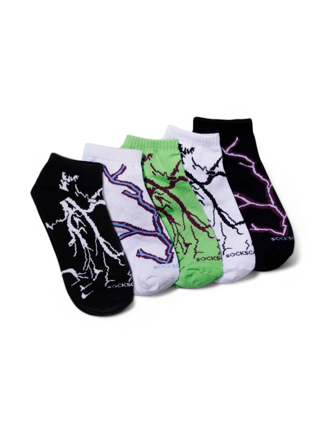 Moda Rapido Men Pack of 5 Cotton Blend Patterned Ankle Length Socks