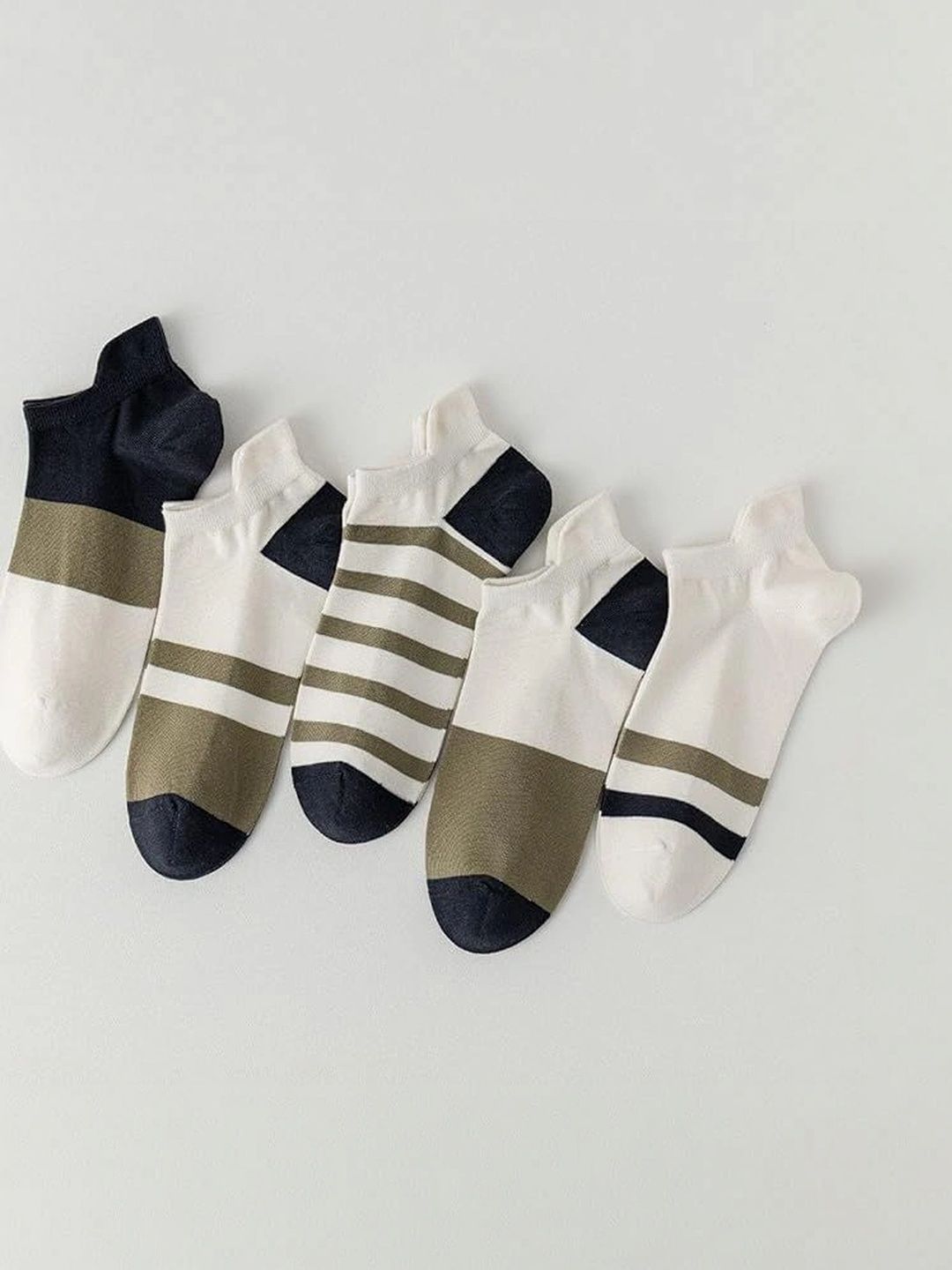 Moda Rapido Men Pack of 5 Cotton Blend Colourblocked Ankle Length Socks