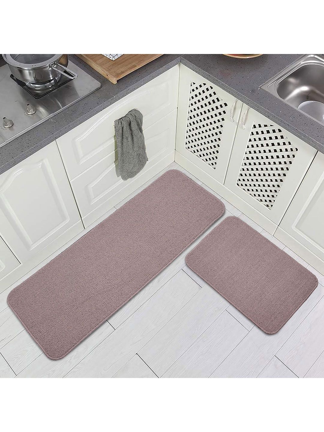 Saral Home 2-Pcs Mauve Ant-Skid Floor Runners