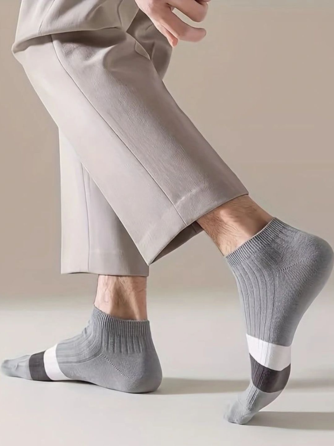 Moda Rapido Men Pack of 5 Cotton Blend Colourblocked Ankle Length Socks