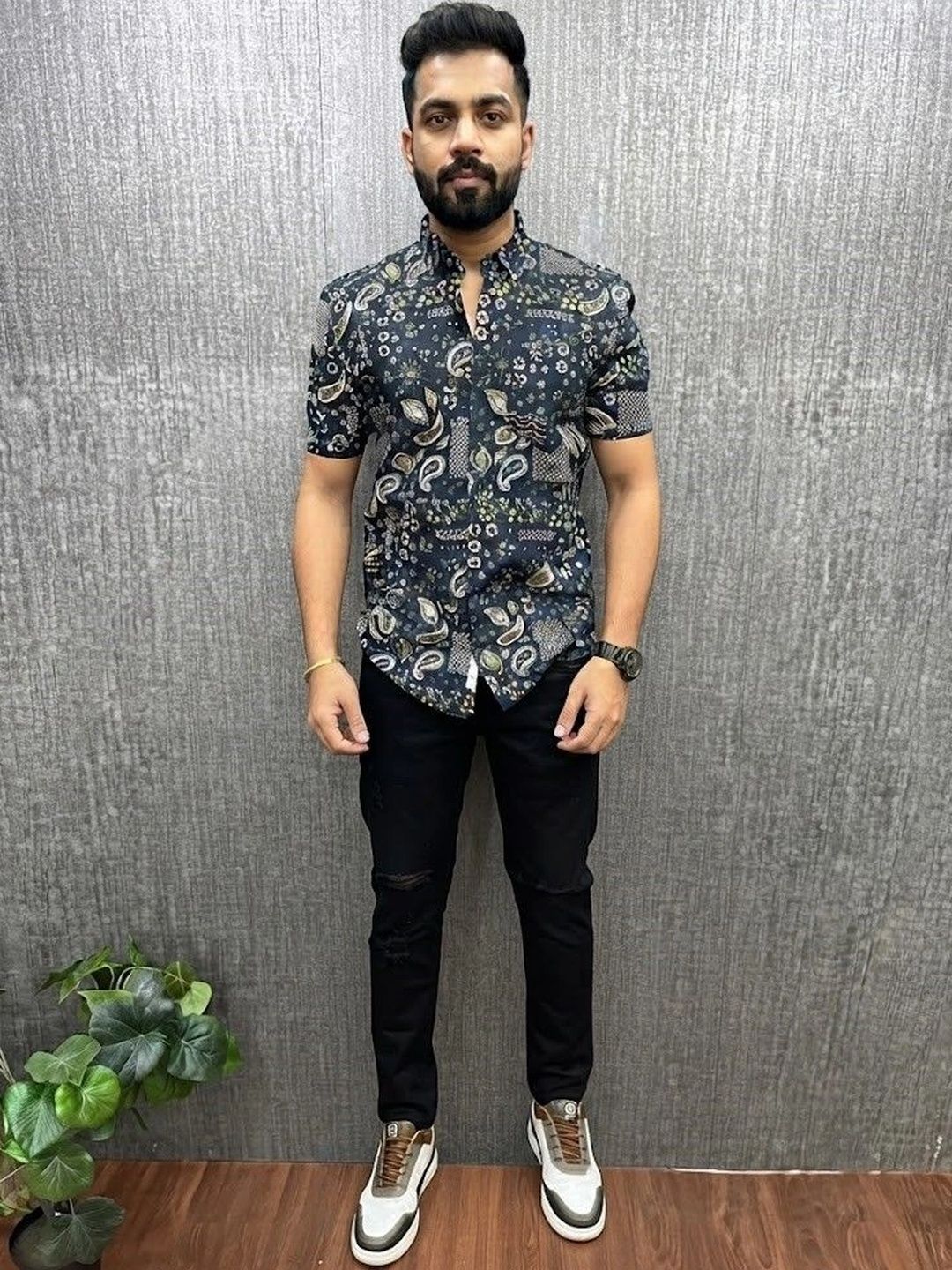 AARYA EXP Men Classic Printed Casual Shirt