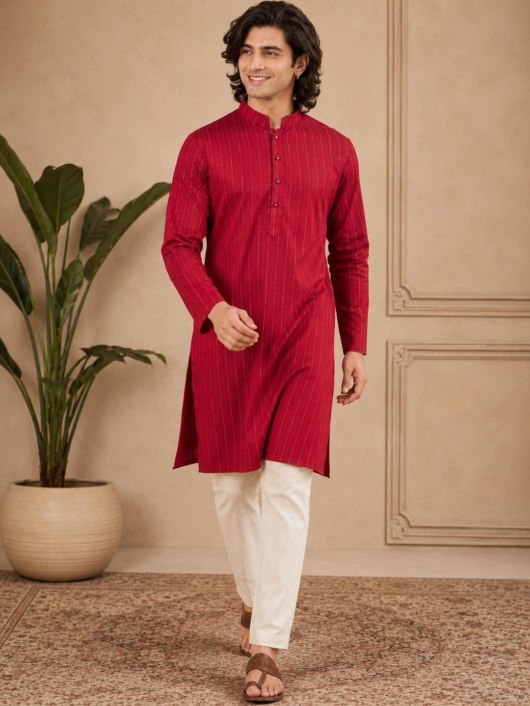 Anouk Men Striped Kurta