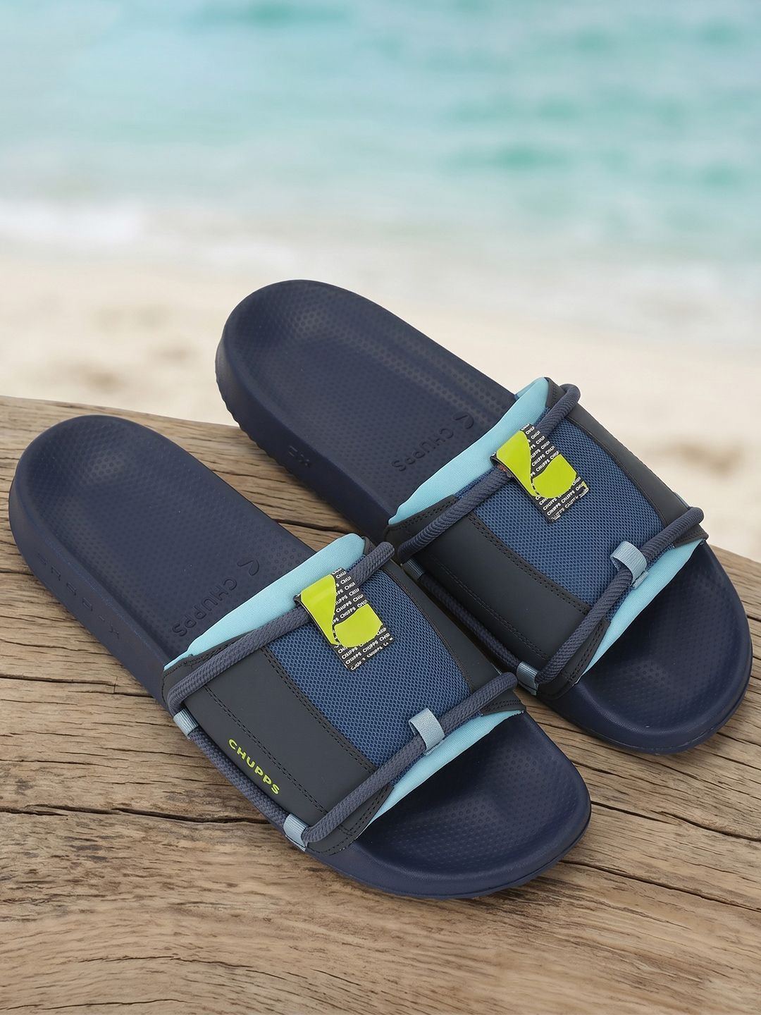 CHUPPS Men Navy Blue Sling Ergo-X Orthopedic Sliders