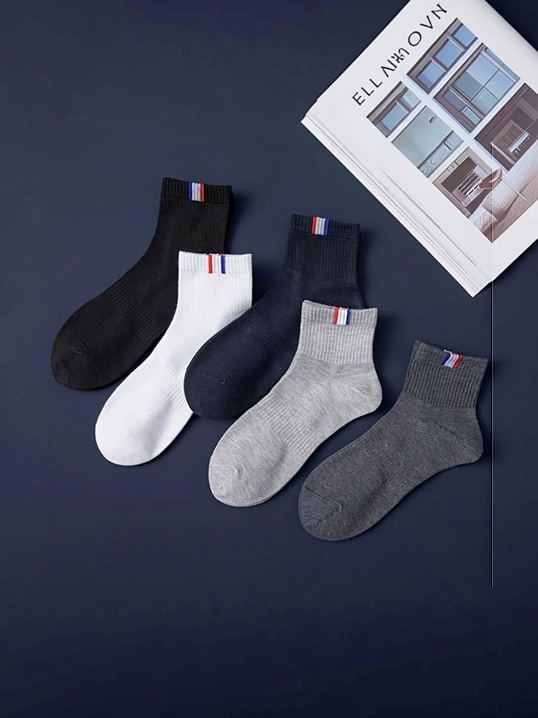 Moda Rapido Men Pack of 5 Cotton Blend Ankle Length Socks