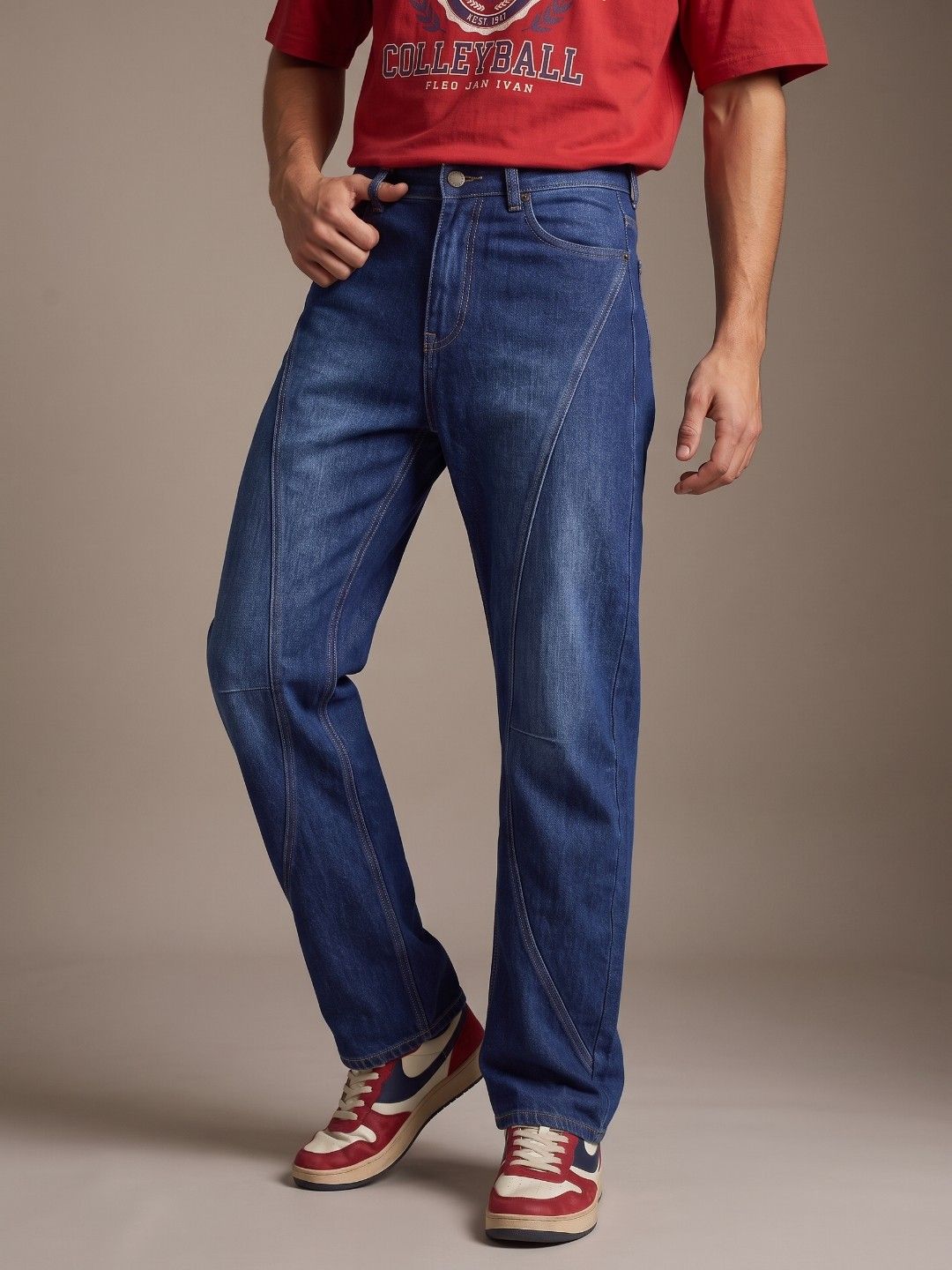glitchez Men Regular Fit Mid-Rise Light Fade Jeans