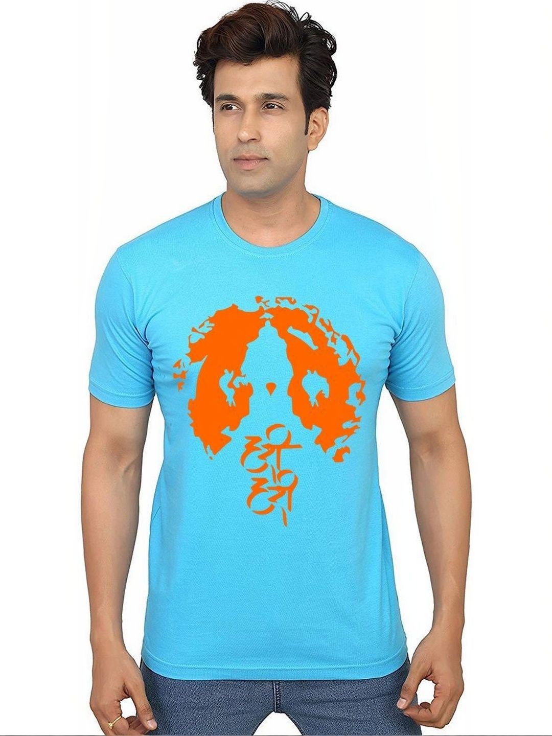 Aseria Men Graphic Printed Round Neck Short Sleeves Cotton T-shirt