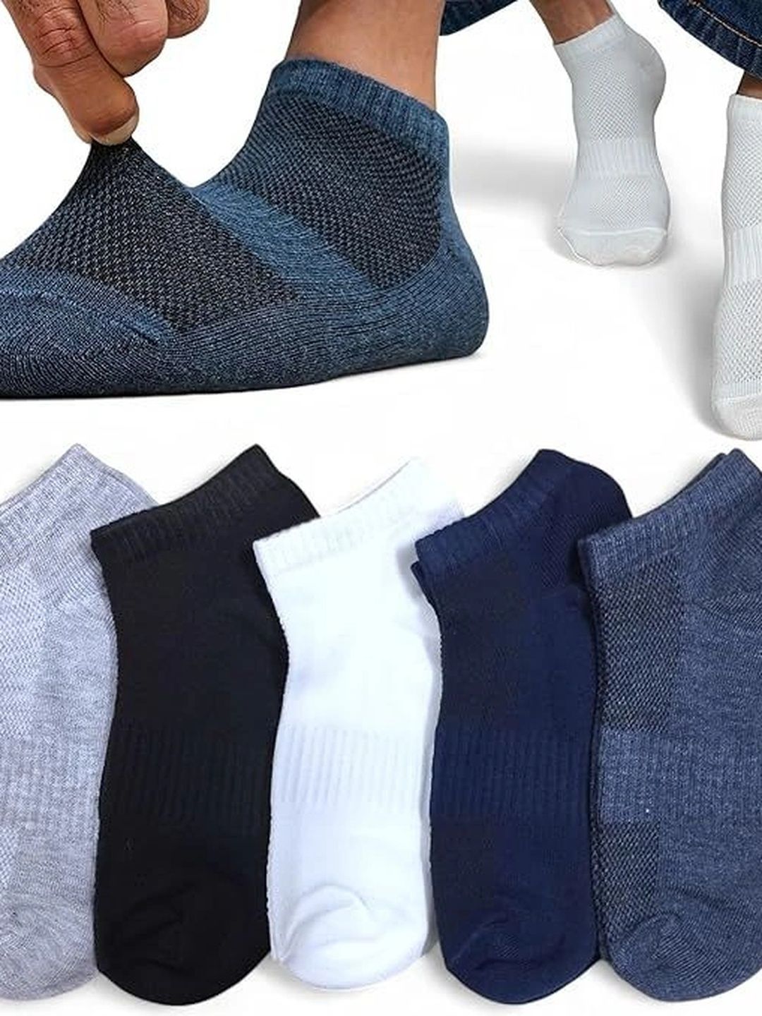 Moda Rapido Men Pack of 5 Cotton Blend Ankle Length Socks