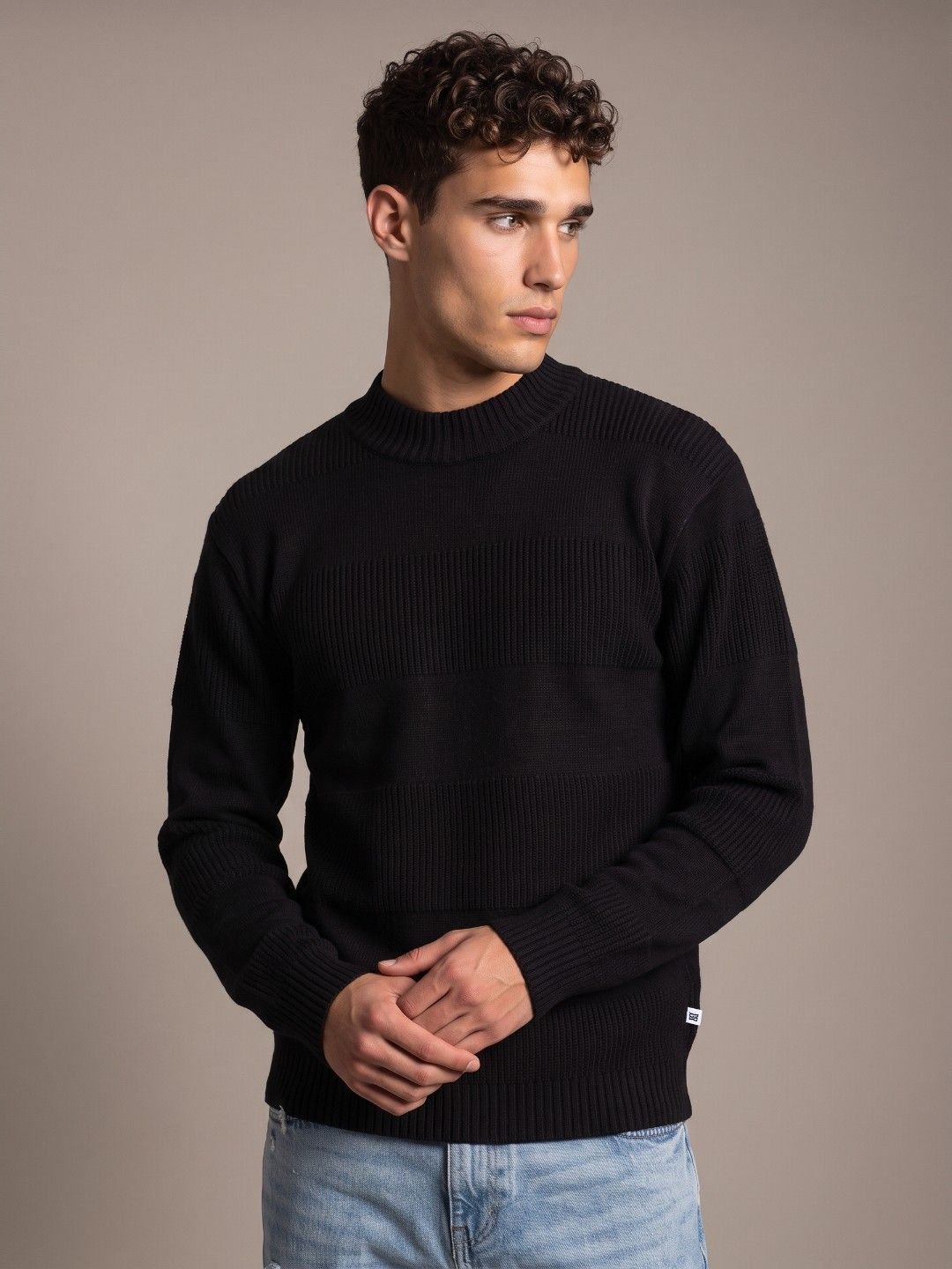 glitchez High Neck Knitted Pullover