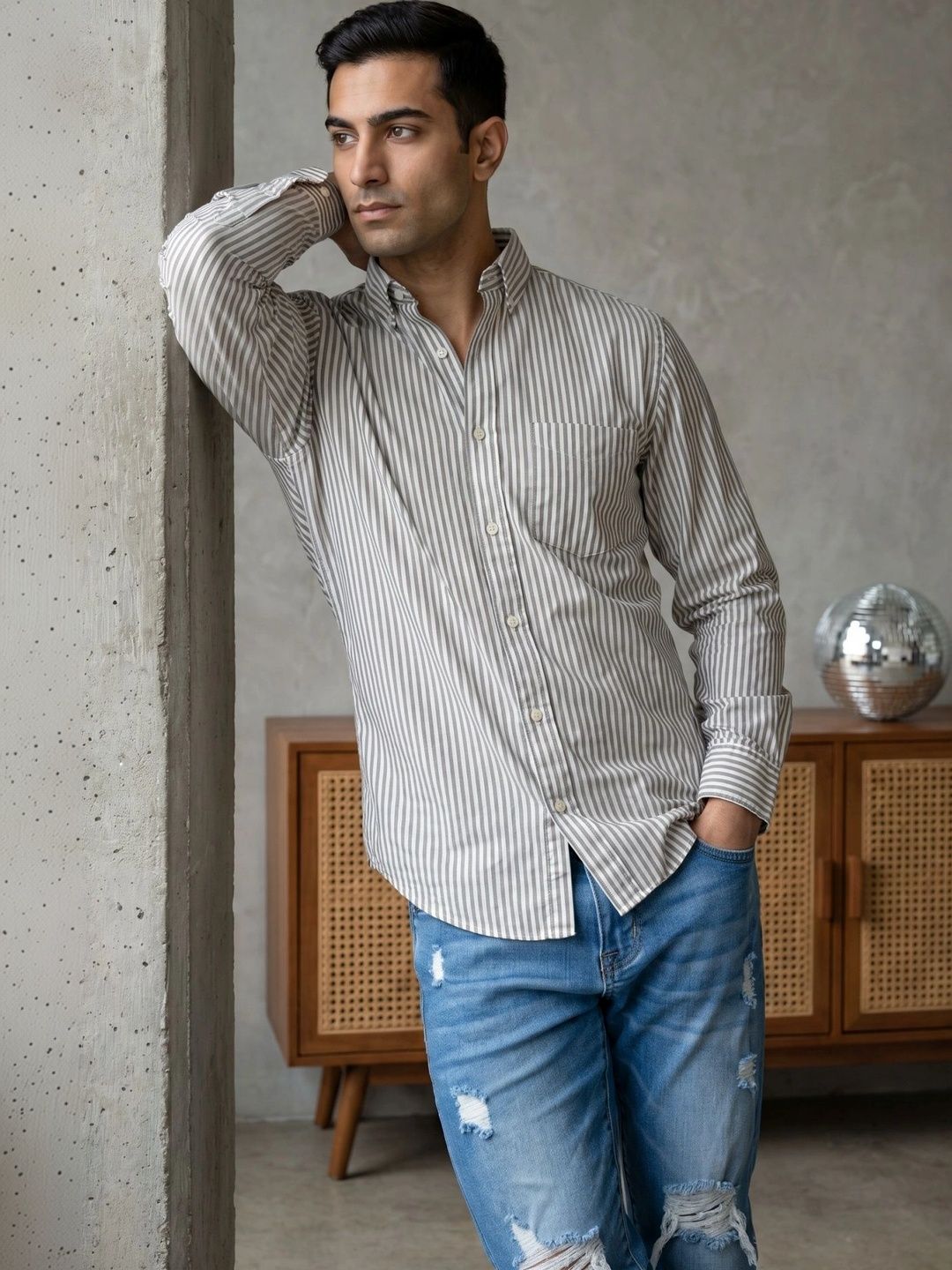 Roadster Men Classic Striped Casual Shirt