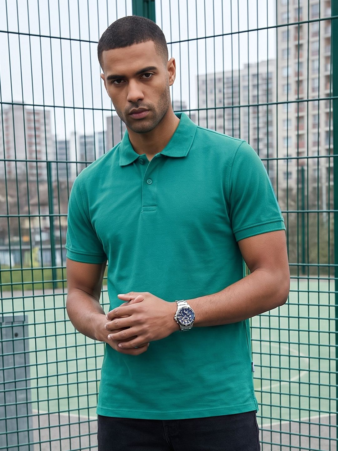 The Roadster Life Co. Polo Collar Pure Cotton T-shirt