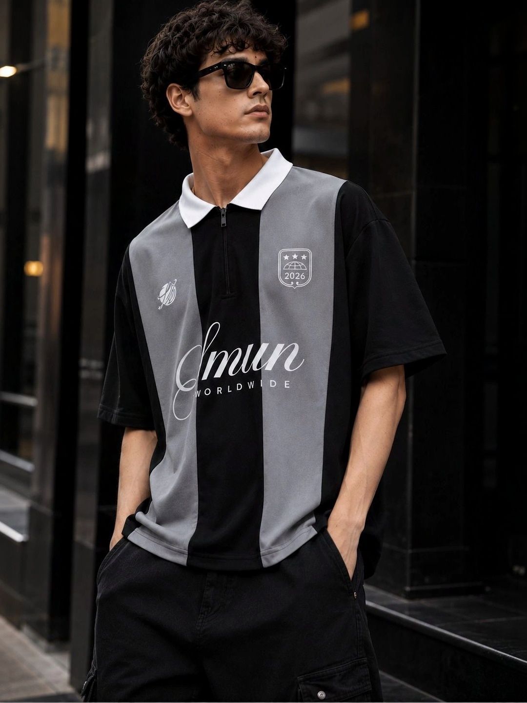 Raves Men Brand Logo Colourblocked Polo Collar Antimicrobial T-shirt